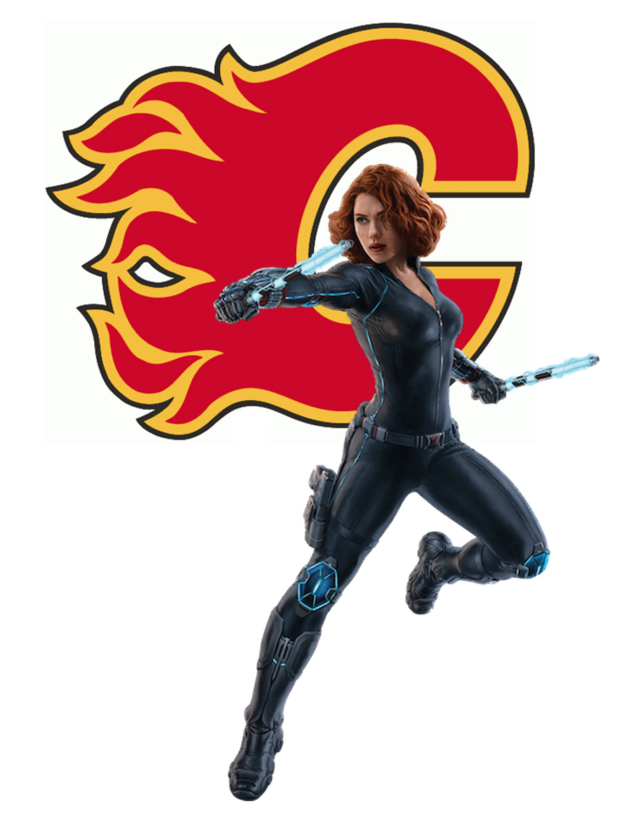 Calgary Flames Black Widow Logo iron on paper